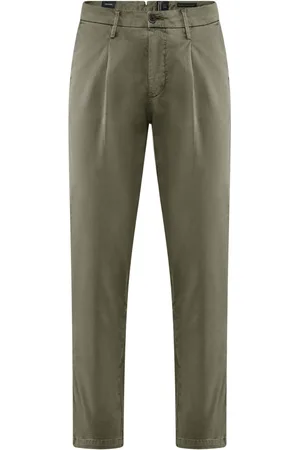 Bomboogie Bukser, Herre, Grøn, W29, Bomuld, Tapered fit bukser i bomuldsgabardin