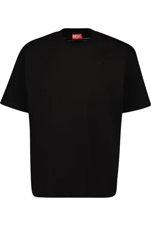 Diesel Top, Herre, Sort, L, Bomuld, Sort Bomuld Rund Hals T-shirt
