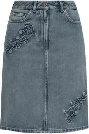VERSACE Nederdel, Dame, Blå, XS, Denim, Denim nederdel
