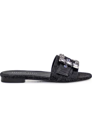 ROBERTO FESTA Sko, Dame, Sort, 41 EU, Denim, Sandaler med stenudsmykning