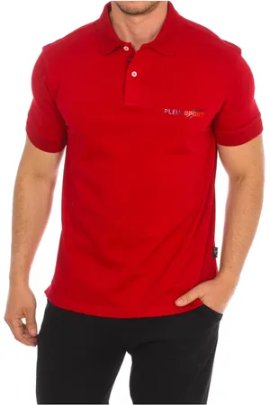 Philipp Plein Top, Herre, Rød, 2XL, Bomuld, Kortærmet Polo Skjorte