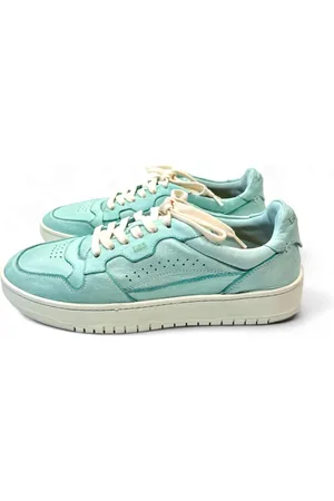 Lemargo Sko, Herre, Blå, 45 EU, Læder, Mintgrøn Hirschleder Sneaker