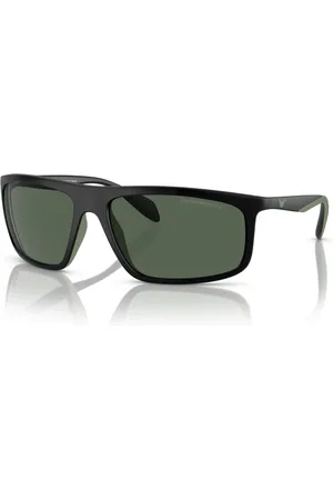 Emporio Armani Tilbehør, Herre, Sort, 64 MM, Uld, Sort/Grøn Solbriller