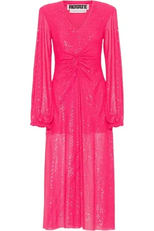ROTATE Kjole, Dame, Lyserød, XS, Sequin Midi Kjole Sort