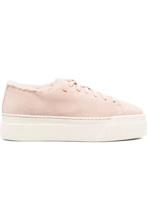 santoni Sko, Dame, Lyserød, 39 1/2 EU, Shearling Lined Flatform Sneakers