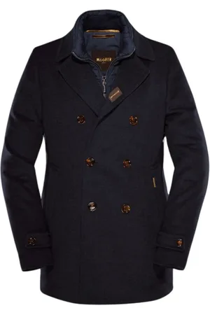 MOORER Frakke, Herre, Blå, 5XL, Uld, Polstret dobbeltradet peacoat
