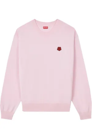 Kenzo Strik, Dame, Lyserød, L, Uld, sweater med Boke Flower-emblem