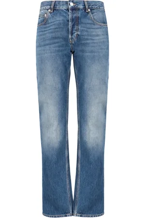 Alexander McQueen Jeans, Herre, Blå, 2XL, Denim, Blå Denim Straight Leg Jeans
