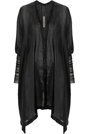 Rick Owens Jakke, Dame, Sort, ONE SIZE, Uld, Camicia Zero Shirt Cape Jakke