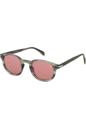 DB EYEWEAR BY DAVID BECKHAM Tilbehør, Herre, Grå, 49 MM, Uld, Grey Horn/Pink Solbriller