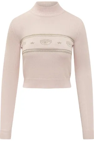 Chiara Ferragni Strik, Dame, Lyserød, M, Uld, Turtleneck Sweater
