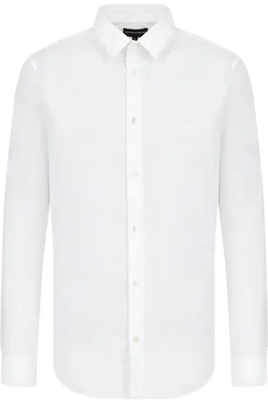 Emporio Armani Skjorte, Herre, Hvid, 3XL, Bomuld, Stretch Fabric Skjorte
