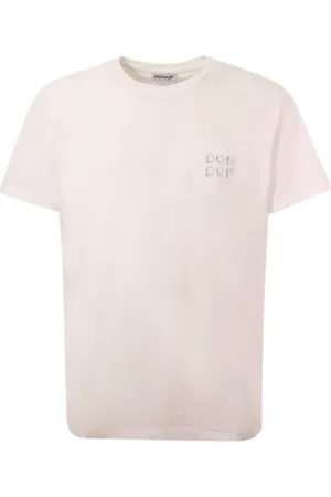 Dondup Top, Herre, Hvid, XL, Bomuld, Hvid Crewneck T-shirt med Logo Print