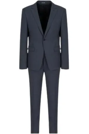 Emporio Armani Jakkesæt, Herre, Blå, XL, Uld, Abito Monopetto Slim Fit Suit Set