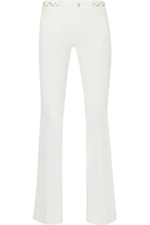 Liu Jo Bukser, Dame, Hvid, W27, Bomuld, Højtaljede flared jeans