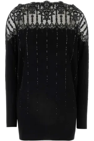 ERMANNO SCERVINO Strik, Dame, Sort, S, Uld, Uldsweater