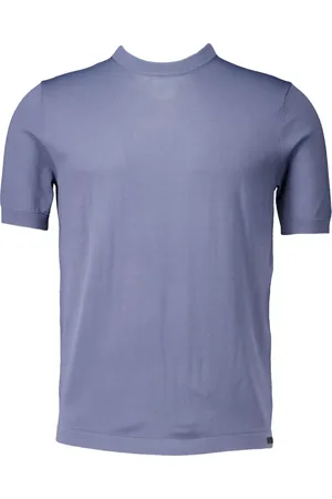 Genti Top, Herre, Blå, M, Uld, Blå T-shirt Stilfuld Model