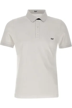 FAY Top, Herre, Hvid, S, Bomuld, Piqué Bomuldspoloshirt