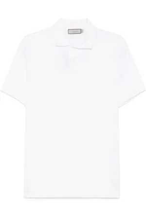 CANALI Top, Herre, Hvid, 3XL, Bomuld, Kortærmet poloshirt