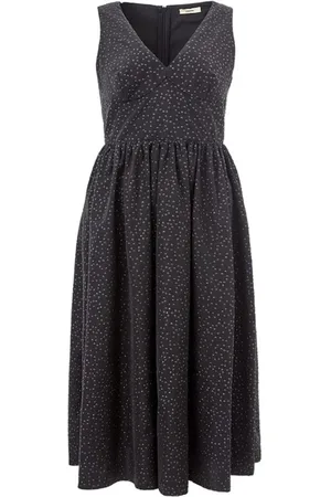 LARDINI Kjole, Dame, Sort, XS, Polyethylen Midi Kjole