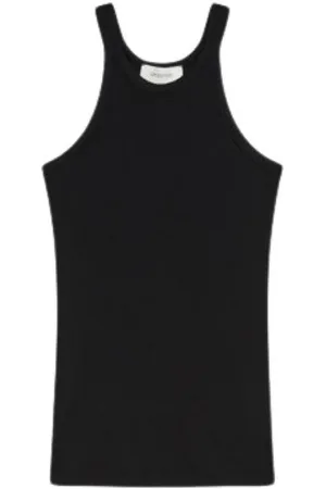 Sportmax Top, Dame, Sort, M, Bomuld, Ribstrikket Jersey Tanktop