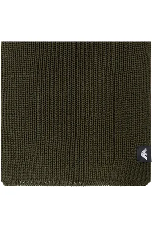 Emporio Armani Tilbehør, Herre, Grøn, ONE SIZE, Uld, Uldentørklæde med logo