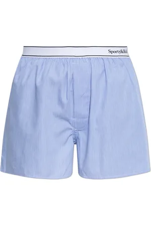 Sporty & Rich Shorts, Dame, Blå, S, Bomuld, Logo-waistband Shorts