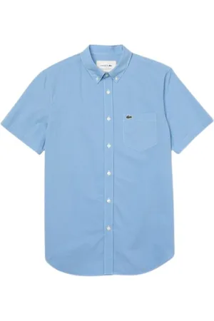 Lacoste Skjorte, Herre, Blå, XL, Bomuld, Lysblå skjorte med logo-lomme