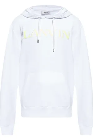 Lanvin Sweathshirts & Hoodies, Herre, Hvid, S, Bomuld, Hoodie med Logo
