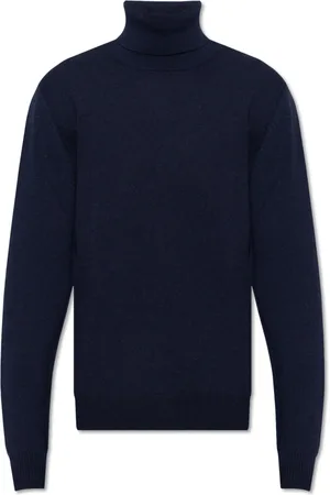 Maison Margiela Strik, Herre, Blå, XL, Cashmere, Cashmere Turtleneck