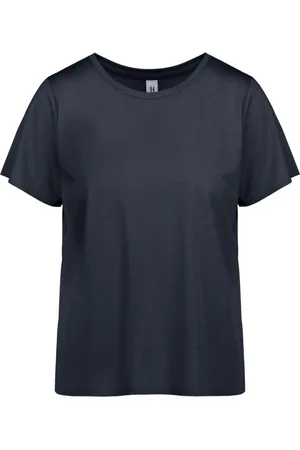 Bomboogie Top, Dame, Blå, L, Uld, Flydende jersey t-shirt