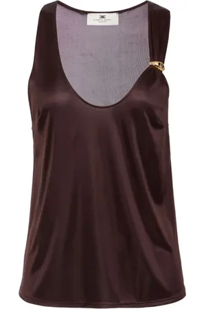 Elisabetta Franchi Top, Dame, Brun, L, Brun Top med True-to-Size Fit