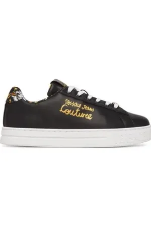 VERSACE Sko, Dame, Sort, 39 EU, Læder, Sorte Sneakers i Kunstlæder