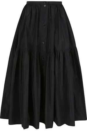 Patou Nederdel, Dame, Sort, XS, Tyl, Sort Maxi Volumen Knappet Nederdel