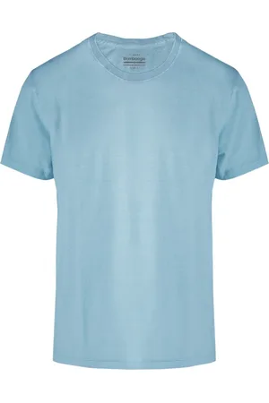 Bomboogie Top, Herre, Blå, XL, Bomuld, Crew-neck T-shirt med brystlomme