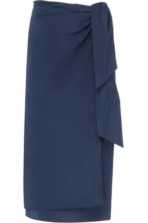 Max Mara Nederdel, Dame, Blå, XS, Narsete Midi Nederdel