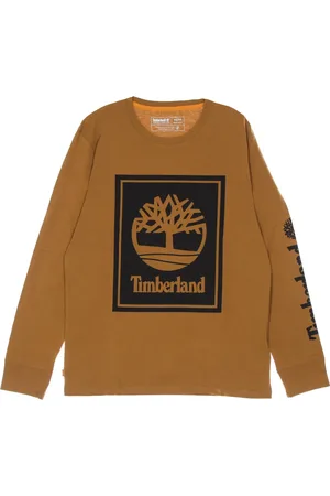 Timberland Top, Herre, Brun, S, Bomuld, Langærmet Logo T-shirt