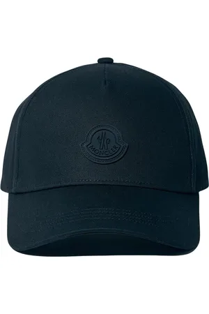 Moncler Tilbehør, Herre, Sort, ONE SIZE, Bomuld, Baseballkasket med logo-patch