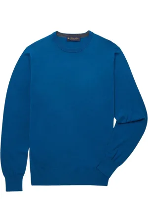 Brooks Brothers Sweathshirts & Hoodies, Herre, Blå, S, Uld, Merinould Crew-Neck Sweater