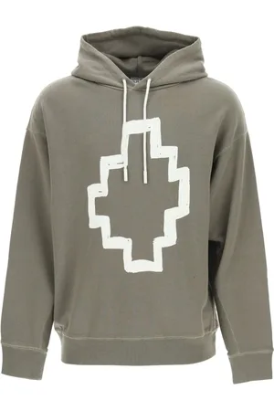 MARCELO BURLON Sweathshirts & Hoodies, Herre, Grøn, XS, Bomuld, Oversized hættetrøje med logo detaljer