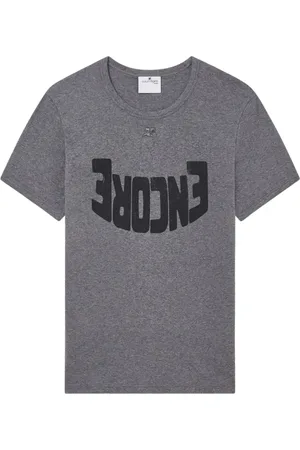 Courrèges Top, Herre, Grå, L, Bomuld, T-shirts og poloer med broderet logo