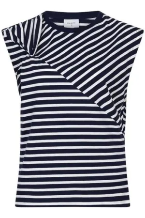 Dante 6 Top, Dame, Blå, S, Uld, Modern Stribet T-shirt