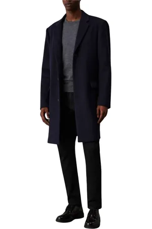 Calvin Klein Frakke, Herre, Blå, S, Uld, Fin Uldblanding Frakke