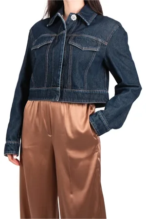 Sportmax Jakke, Dame, Blå, 3XS, Bomuld, Midnatsblå Jakke