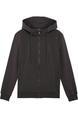 Lyle & Scott Sweathshirts & Hoodies, Herre, Grå, M, Bomuld, Softshell Hybrid Zip Through Hættetrøje