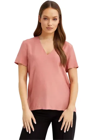 FAY Top, Dame, Lyserød, S, Uld, V-hals Bluse Casual Stil