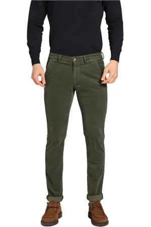 Masons Bukser, Herre, Grøn, XS, Bomuld, Velvet Chino Bukser Slim Fit