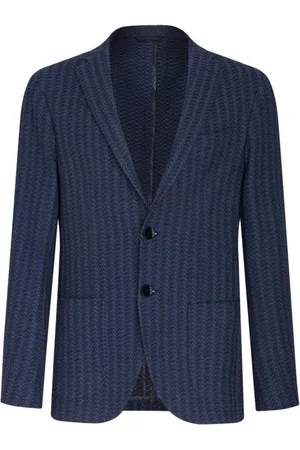 Etro Jakke, Herre, Blå, L, Bomuld, Jacquard Cotton Jersey Jakke