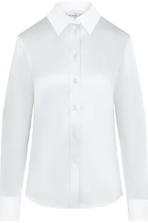Loewe Bluser & Skjorter, Dame, Blå, XS, Lyse Himmelblå Silkeskjorte