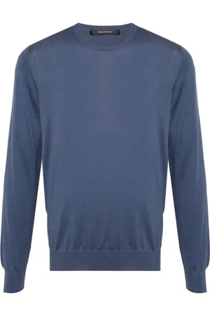 TAGLIATORE Strik, Herre, Blå, 2XL, Bomuld, Maglia Sweater